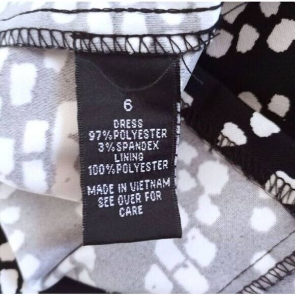 AB STUDIO BLACK & WHITE GEOMETRIC PRINT DRESS SZ.6 EUC. - Picture 8 of 9